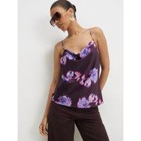 River Island Satin Floral Cowl Neck Cami Top