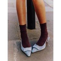 River Island Faux Suede Slingback Court Heels