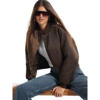 River Island Washed Satin Bomber Jacket