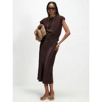 River Island 2 In 1 Knit Tank Top Satin Midi Dress