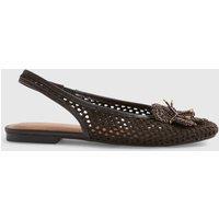 River Island Flower Crochet Flat Slingback Shoes