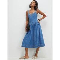 River Island Seamed Midi Denim Swing Dress