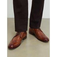 River Island Wide Fit Leather Brogue Shoes - Brown