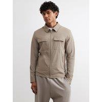 River Island Beige Muscle Fit Defined Shacket - Natural