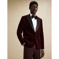 River Island Velvet Blazer Jacket - Red