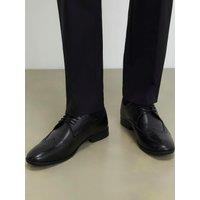 River Island Wide Fit Leather Brogue Shoes - Black