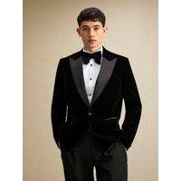 River Island Velvet Blazer Jacket - Black