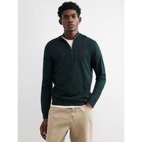 River Island Slim Fit Half Zip Jumper - Green