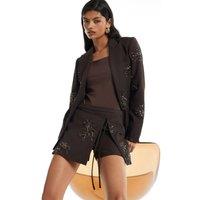 River Island Sequin Embellished Skort - Brown