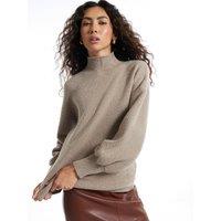 River Island Funnel Neck Oversized Jumper - Beige