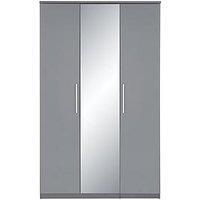 Very Home Prague Gloss 3 Door Mirrored Wardrobe - Fsc Certified