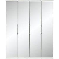 Very Home Prague 4-Door Wardrobe With Mirrored Doors And Internal Chest Of 3 Drawers - Fsc Certified