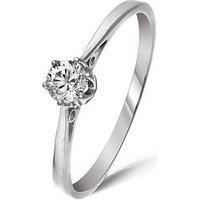 Love Diamond 9 Carat White Gold 25Pt Diamond Solitaire Ring