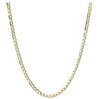 The Love Collection 9 Carat Yellow Gold Solid Diamond Cut Ladies 18 Inch Curb Chain