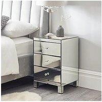 Very Home Parisian Mirrored 3 Drawer Ready Assembled Bedside Chest - Fsc Certified