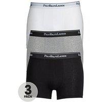 Polo Ralph Lauren 3 Pack Of Core Trunks - White/Heather/Black