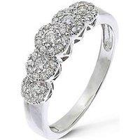 Love Diamond 9 Carat White Gold, 35 Point 5 Cluster Eternity Ring