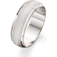 The Love Collection 9 Carat White Gold Patterned Wedding Band 7Mm