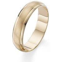 The Love Collection 9 Carat Yellow Gold 6Mm Matt And Polished Wedding Band