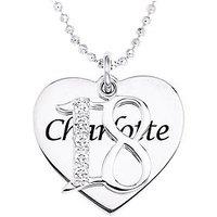 The Love Collection Personalised Sterling Silver Coming Of Age Cubic Zirconia Set Pendant