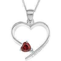 The Love Collection Personalised Sterling Silver Birth Stone Heart Pendant - December