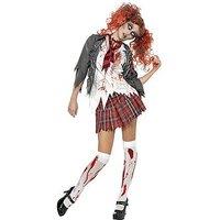 Halloween Zombie Schoolgirl And Bloody Stockings - Adult Costume