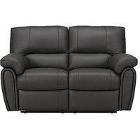 Leighton Leather/Faux Leather 2 Seater Recliner Sofa - Black