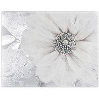 Art For The Home Grey Bloom Canvas With Foil Print