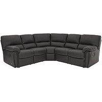 Leighton Leather/Faux Leather High Back Power Recliner Corner Group Sofa - Black
