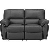 Leighton Leather/Faux Leather High Back 2 Seater Power Recliner Sofa - Black