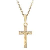 The Love Collection 9Ct Yellow Gold Crucifix Childrens Pendant