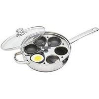 Kitchencraft Non-Stick Stainless Steel 6 Hole Egg Poacher Pan
