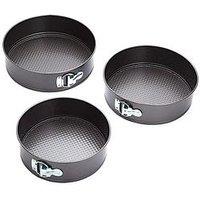 Kitchencraft Non-Stick Springform Baking Cake Tins - Set Of 3