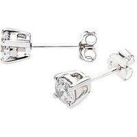 Love Diamond 9-Carat White Gold 50 Point Diamond Solitaire Earrings