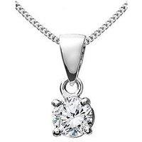 Love Diamond 9Ct White Gold 25 Point Diamond Solitaire Pendant