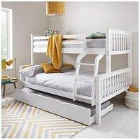 Very Home Novara Detachable Trio Bunk Bed With Mattress Options (Buy & Save!) &Ndash; White - Fsc Certified - Bed Frame With Standard And Standard 4Ft Mattresses