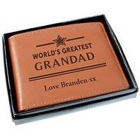 The Personalised Memento Company Personalised World'S Greatest Grandad Tan Leather Wallet