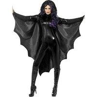 Vampire Bat Wings Black With High Collar - Adults Costume