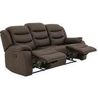 Rothbury Luxury Faux Leather High Back 3 Seater Manual Recliner Sofa