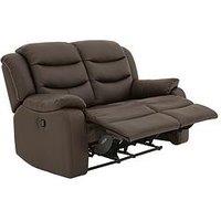 Rothbury Luxury Faux Leather High Back 2 Seater Manual Recliner Sofa