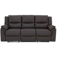 Albion Luxury Faux Leather 3 Seater High Back Manual Recliner Sofa