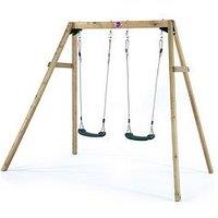 Plum Wooden Double Swing Set