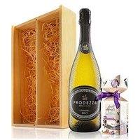 Virgin Wines Prosecco & Chocolates In Wooden Gift Box