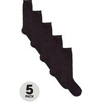 The Very Collection Girls Knee High Socks 5 Pack - Black