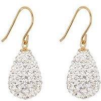 The Love Silver Collection 9Ct Yellow Gold Crystal Teardrop Bomb Earrings