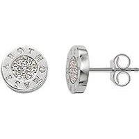 Thomas Sabo Sterling Silver Classic Logo Cubic Zirconia Stud Earrings