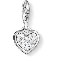 Thomas Sabo Charm Club Zirconia Pav&Eacute; Heart Charm, 925 Sterling Silver