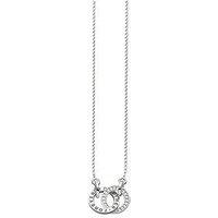Thomas Sabo Sterling Silver Together Forever "Small Size" Intertwined Cubic Zirconia Rings Necklace