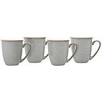 Denby Elements Set Of 4 Coffee Mugs - Light Grey