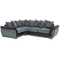 Danube Fabric And Faux Leather Left Hand Corner Group Scatter Back Sofa - Fsc Certified